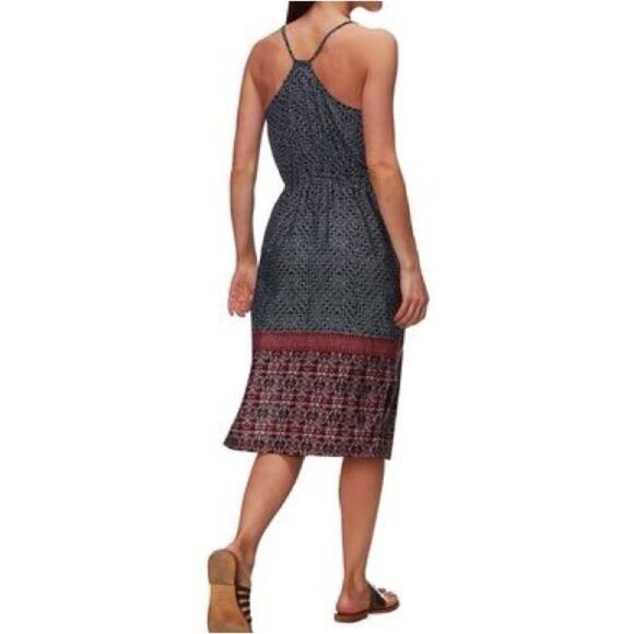 PATAGONIA Women’s Lost Wildflower Dress Sunburst Crux Navy Pockets Size Large - Picture 1 of 12